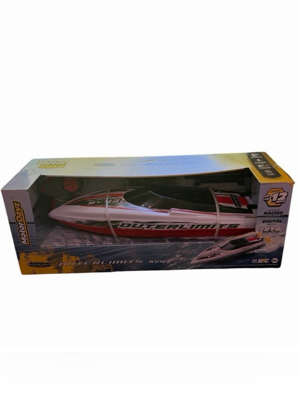 Remote Control Racing Boat - Red and White -